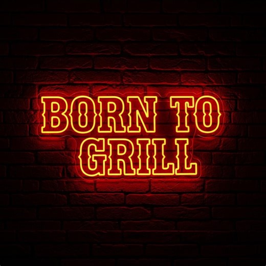 Born to Grill Neon Sign BBQ Man Cave Bar Wall Decor - Etsy