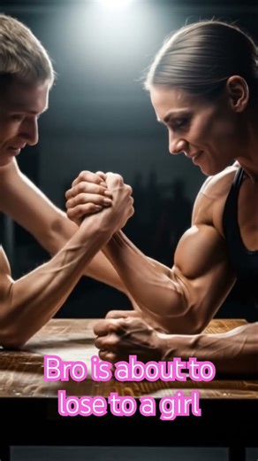 Arm wrestling man male vs female bodybuilder powerlifter. Are men stronger than women?