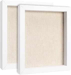 8x10 White Shadow Box Frame Set, Wall Tabletop Display Wood Deep Picture Frames - Great for Photos, Awards, Collections, 2 Pack