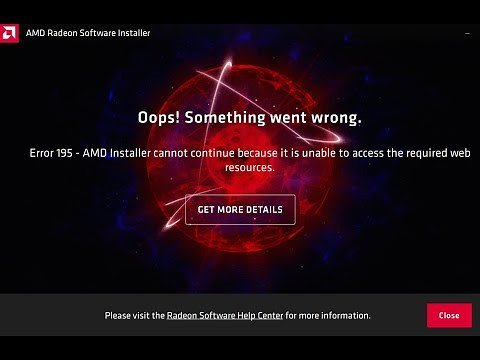 How to fix error 195 in AMD installer.