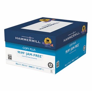 Hammermill 105015CT Copy Plus 8 1/2" x 14" White Case of 20 lb. Copy Paper - 5000 Sheets