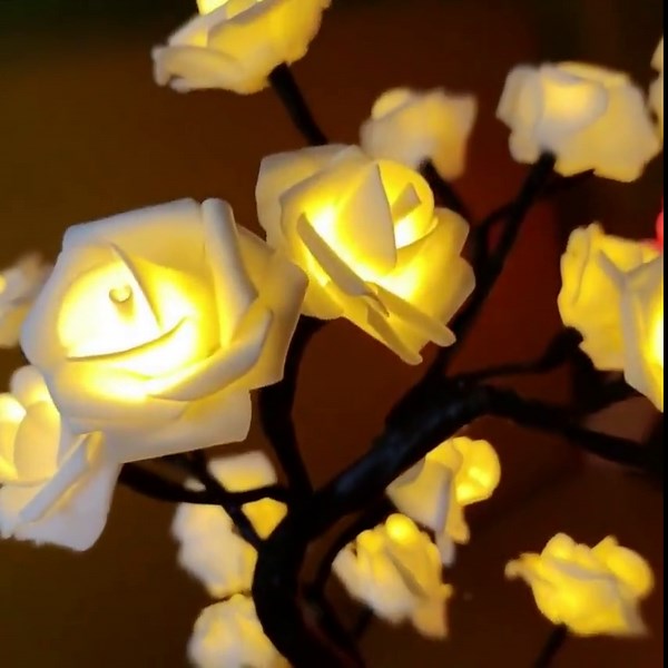 Rose Tree LED Lamp Pink Flower Night Light USB Fairy Lights Romantic Bedroom Decor Gift for Her Aesthetic Room Lighting - Etsy