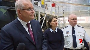 58K views · 289 reactions | Scott Morrison has been joined by NSW Premier Gladys Berejiklian and NSW Rural Fire Service Commissioner Shane Fitzsimmons at HMAS Albatross in Nowra Hill. It comes after the Australian Defence Force Reserves were called in yesterday to assist with the nation's bushfire crisis. More: 7news.link/hACLzZ #NSWFires #7NEWS | 7NEWS Sydney | Facebook