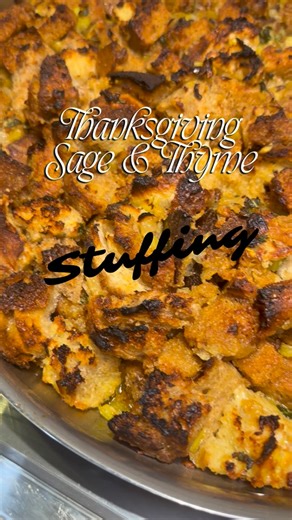 Challah & Chutzpah on Instagram: "Thanksgiving Stuffing Bread Base * 6 cups total of mixed sourdough and cornbread, torn into pieces * Olive oil * Salt & pepper Vegetable Mixture * 2 sticks plant-based butter * 1 onion, diced * 6 ribs celery, diced * 2 small leeks, sliced * Salt & pepper * 6 cloves garlic, minced * 1 tbsp coconut aminos * 1/2 cup diced Medjool dates (soaked and drained) Herbs * Fresh sage, chopped (about 3-4 tbsp) * Fresh thyme, chopped (about 3-4 tbsp) * 1 stick plant-based but