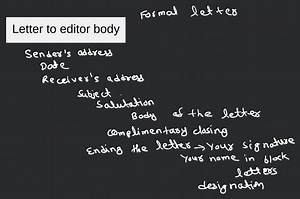 Letter to editor body... | Filo