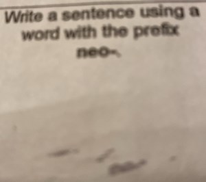 Write a sentence using a word with the prefix neo-.... | Filo