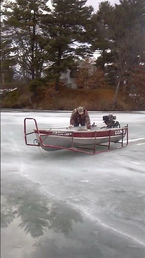 Jon Deminstrating how the Ice scratcher boat works.