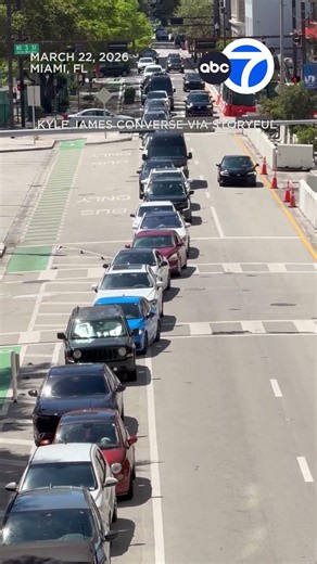 Traffic jam ends in row of parked cars