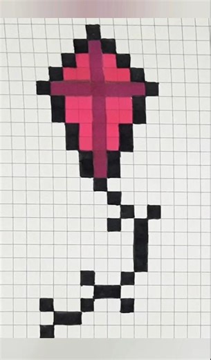 Easy Quick Kite Pixel Art 🪁 | Satisfying Graph Paper Drawing #Shorts