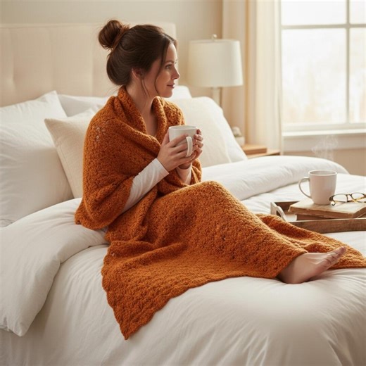 Modèle de châle au crochet confortable avec du cidre de pomme - Châle d'automne pour débutants avec point arcade - Etsy France