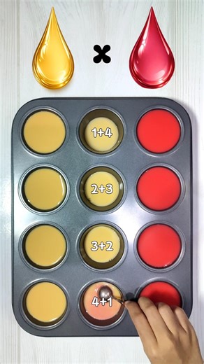 Golden Yellow 💛 × Bright Red ❤️ | A Bold Color Combination✨ #colormix #satisfying #oddlysatisfying