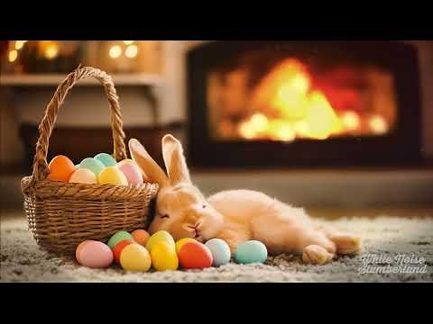 Relax with Easter Bunny and Crackling Fireplace 🔥 Cozy Easter Ambience