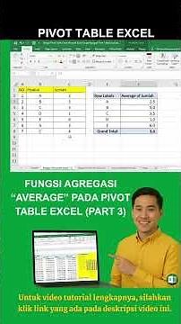 Belajar Micosoft Excel : Fungsi Agregasi "AVERAGE" Pada Pivot Table Microsoft (Part 4) #excel