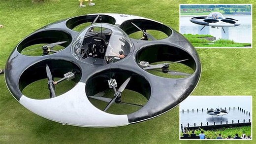 Incredible human-made 'UFO' flying saucer takes to the skies
