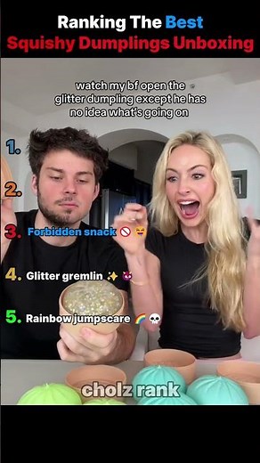 Ranking The Funniest squishy dumpling unboxing moments 🥟 #shorts #squishy #fidgets