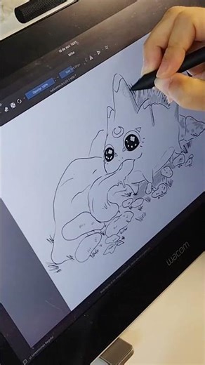 drawing a digimon fanart: kekkomon!🍄🌰🍁 #digimon #drawingprocess #fanart #animedrawing #mangadrawing