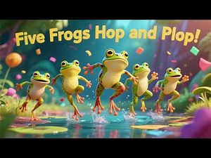 Five Frogs Hop and Plop! 🐸💦 | Counting Song for Kids