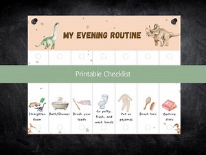 Evening Routine Dino Check List/check off Sheet - Etsy UK