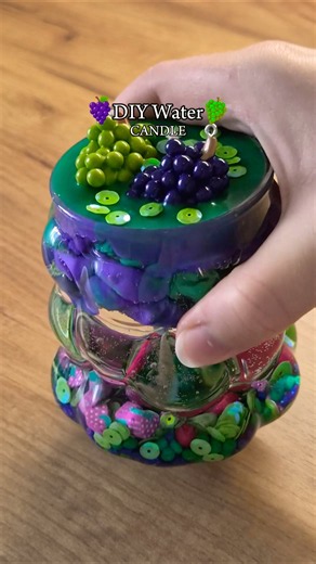 DIY Aesthetic DOUBLE GRAPE CANDLE Easy PINTEREST Crafts 🍇💚🍇💚 #diy #grape #berry