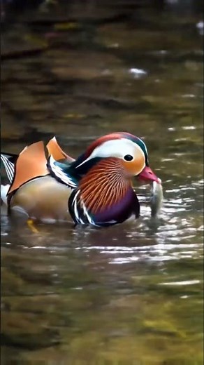World’s Most Beautiful Duck in Action | Mandarin Duck 🦆💦