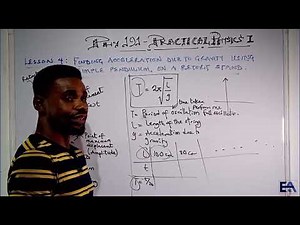 PHY191 (NOUN) - LESSON 4 - ACCELERATION DUE TO GRAVITY USING SIMPLE PENDULUM BULB ON A RETORT STAND