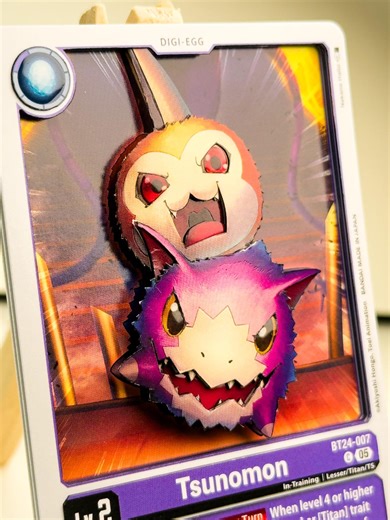 Tsunomon - 3D Digimon Trading Card Alter (minimalist) - Etsy