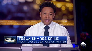 1.7K views · 55 reactions | Shares of $TSLA jump after @elonmusk announces he's found a new CEO at Twitter - our traders @GuyAdami, @Bonawyn, @KARInvest's Julie Biel and @riskreversal_ break down the news. | CNBC Fast Money | Facebook