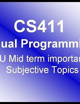 CS411 Midterm Exam Subjective Important topics