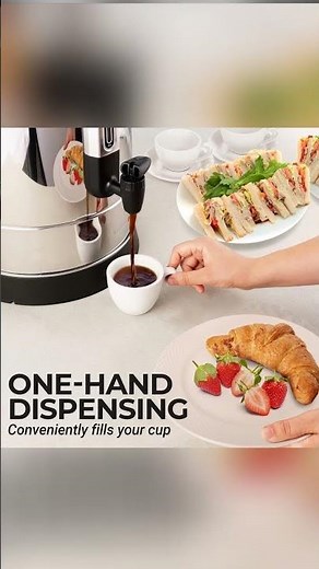 50 Cup Stainless Steel Large Commercial Coffee Urn - Coffee Dispenser For Quick Brewing - Automat...