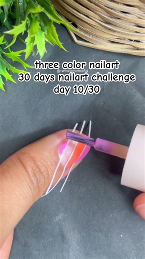day 10/30 three color nailart #nailart #youtubeshorts #naildesign