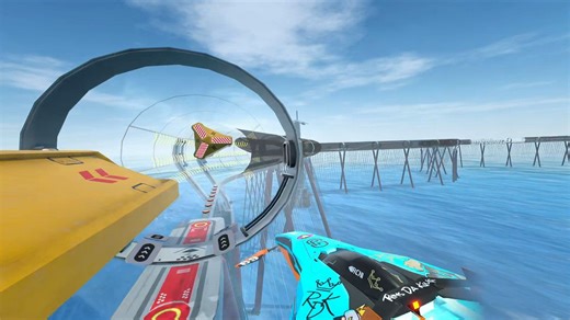 单人玩《Z竞速》 Z-Race 充满趣味的街机手部体感竞速VR游戏。用手部来灵活控制飞船赛车，在高速管道内飞驰，很有难度