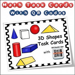 QR Code Task Cards 3D Shapes with Video Demonstration