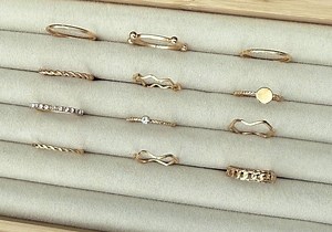 12pcs Stackable Ring Set, Rhinestone Gold Ring Set, Simple Layered Rings, Midi Rings, Stacking Rings for Her, - Etsy