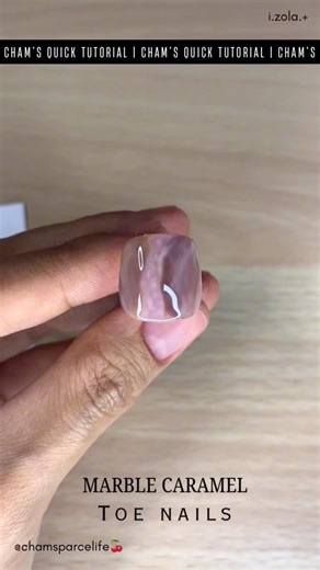 Quick Tutorial 04 DIY Press On Nails Tutorial ⋆˚｡⋆🍮 Brown Marble Glam Toe Nails