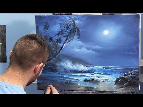 Bright Moonlit Ocean | Paint with Kevin ®
