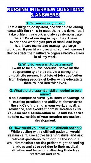 NURSING Interview Questions & Answers! #nurse #nursing #nurseinterview
