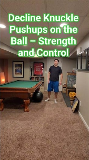 Decline Knuckle Pushups on the Ball – Strength and Control