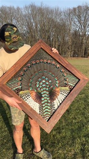 All Feathers Taxidermy on Instagram: "STUNNING OCELLATED COMPLETE! The amount of color variations in these birds makes for meticulous sorting and feather placement! This one was finished in a stunning Patagonia Rosewood frame and a different feather layout than the last one I completed! We hope you enjoy it and stay tuned because the next Ocellated will be very special. #TurkeySeason #FeatherArt #FeatherMounts #TurkeyFans #Gobblers SpringThunder Taxidermy TurkeyMount RiosTurkey MerriamsTurkey Oc