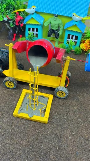 Amazing DIY Mini Construction Cement Wire Project | Mini Pillar Machine #youtubeshorts