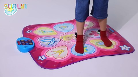 SUNLIN Dance Mat - Rhythm Step Play Mat - Dance Game Toy Pad with LED Lights, Gift for Kids Girls 3-12, Adjustable Volume, Built-in Music, 3 Challenge Levels