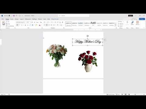 Make A Mother's Day Card With Word - Computer Tutorial - 1/2 Fold Greeting Card