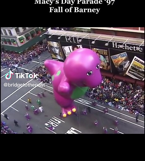 Rip Barney, Macys Day parade 1997 #Barney #macysthanksgivingdayparade #nyc