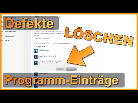 Windows 10/11: Defekte Einträge aus 'Apps/Programme' entfernen! (auch für Win 8/7/Vista/XP/etc)