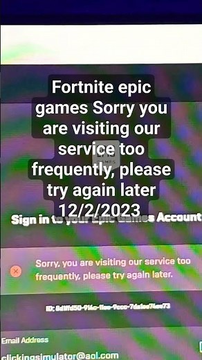 Fortnite Sorry you are visiting our service too frequently fix