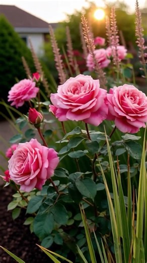 Luxurious Roses in a Morning Garden 🌸