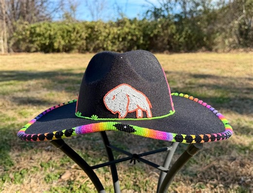 Native Beaded Felt Hat - Etsy