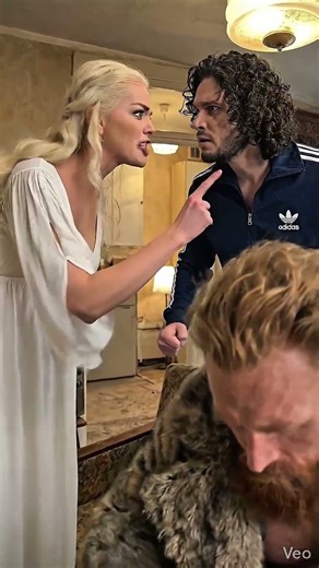 Тормунд у Дейнерис и Джона Сноу в гостях #играпрестолов #джонсноу #дейнерис #ии #кино #юмор #сериал