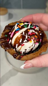 Easy chocolate chip cookie ice cream cups recipe!