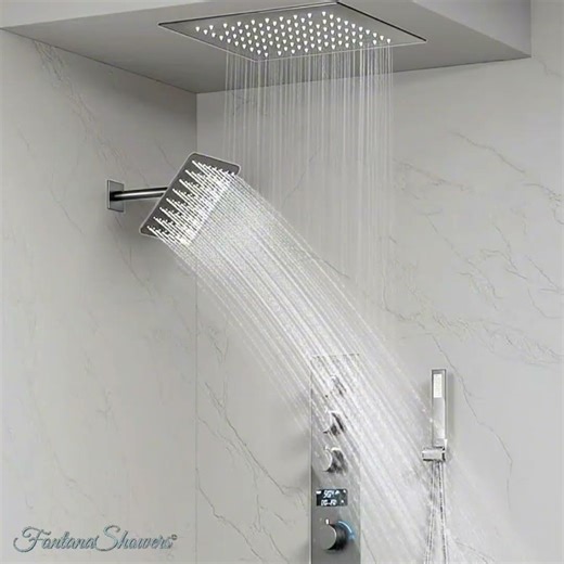 Fontana Moniga™ Collection Brushed Nickel Thermostatic LED Shower Set FS-7820BN