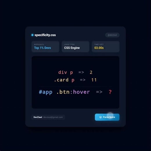 How CSS Specificity Actually Works 🧠 #coding #shorts